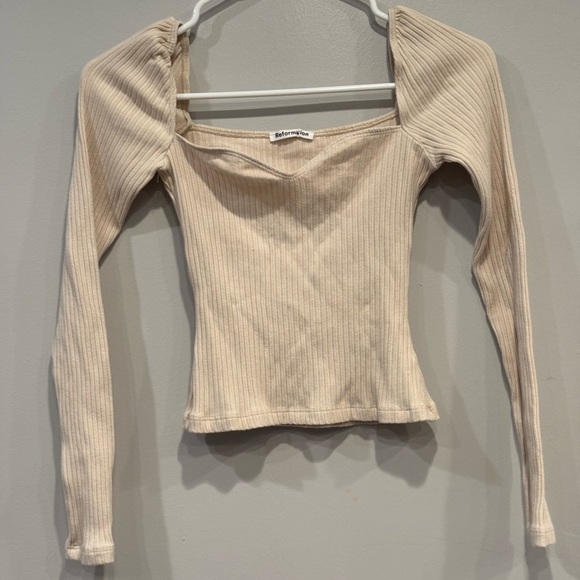 Reformation Cream Ribbed Top - Picture 2 of 8